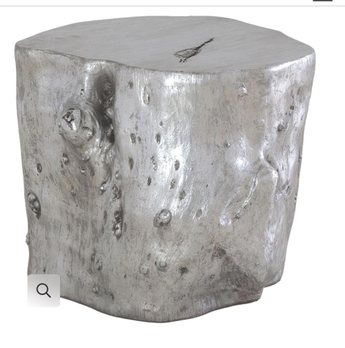 Log SideTable/Stool, Silver Leaf by Phillips Collection