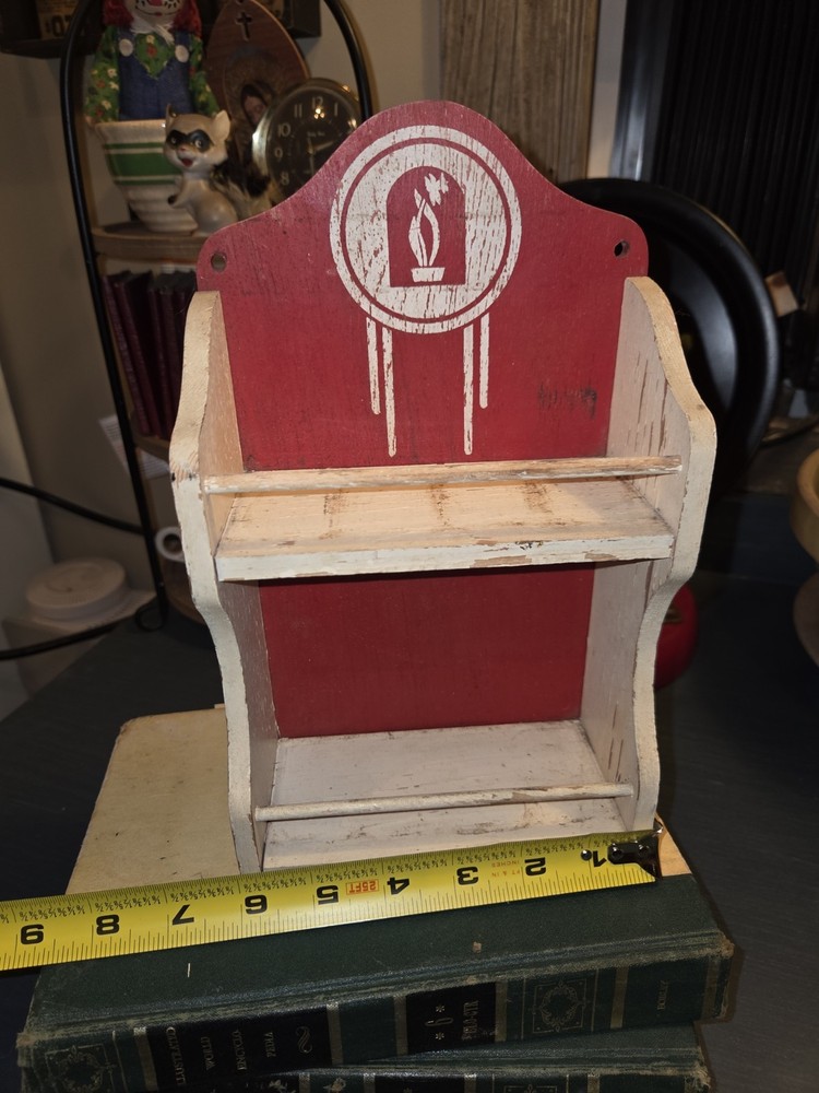 VintageUniversal Red White Spice Rack or Display shelf