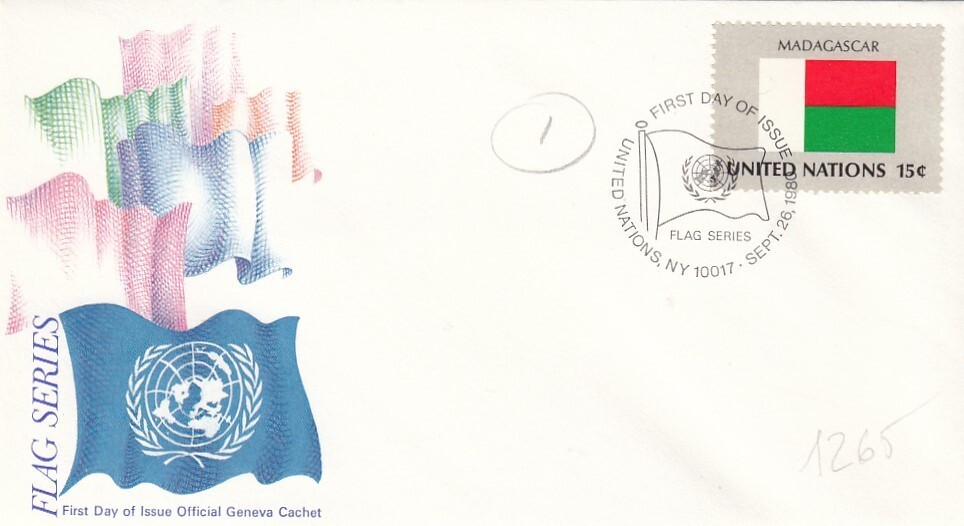 FDC FIRST DAY UN FLAGS "MADAGASCAR" (L1265)