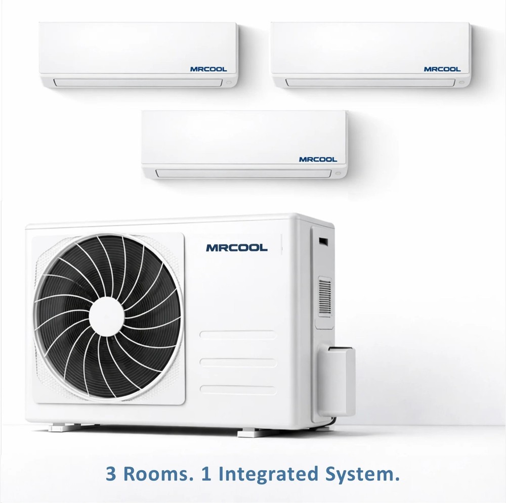 MRCOOL Olympus 3 Zone Mini Split Heat Pump AC Pro Install 3 Rooms