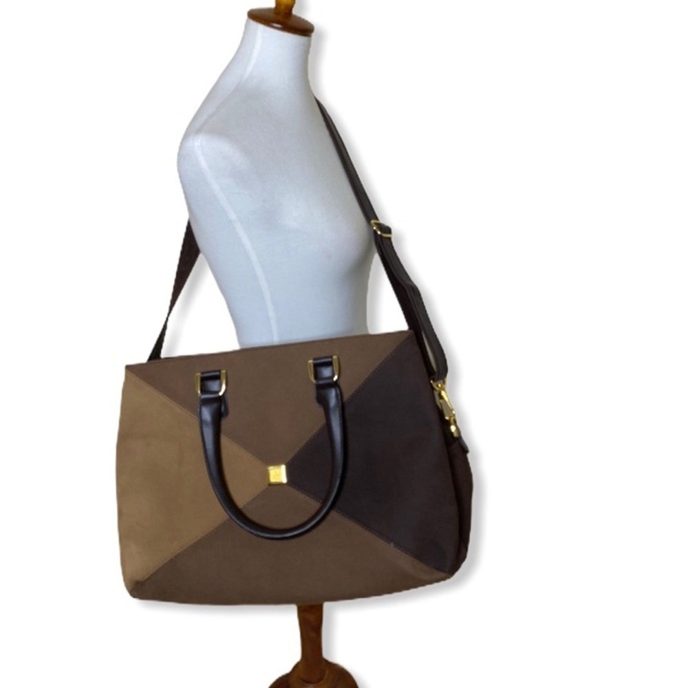 DVF tri-tone brown large overnight bag