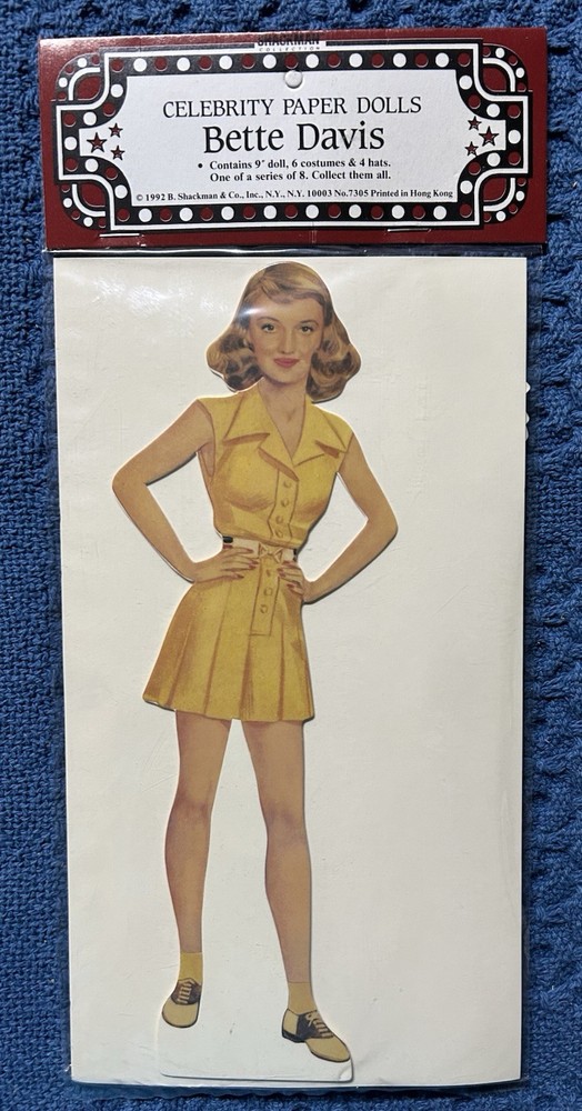 Celebrity Paper Dolls Bette Davis, Shackman 1992, Never Opened