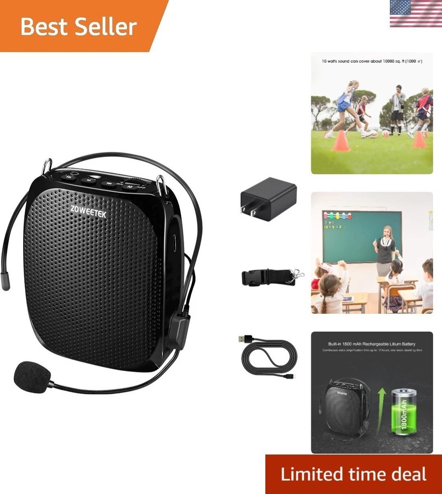 Rechargeable Mini Voice Amplifier with Adjustable Mic for Clear Communication
