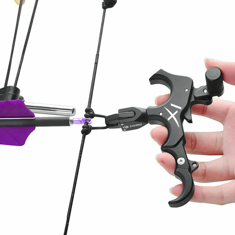 Archery Hunting Grip Compound Bow Release Aids 3 4 Finger Thumb Trigger Caliper