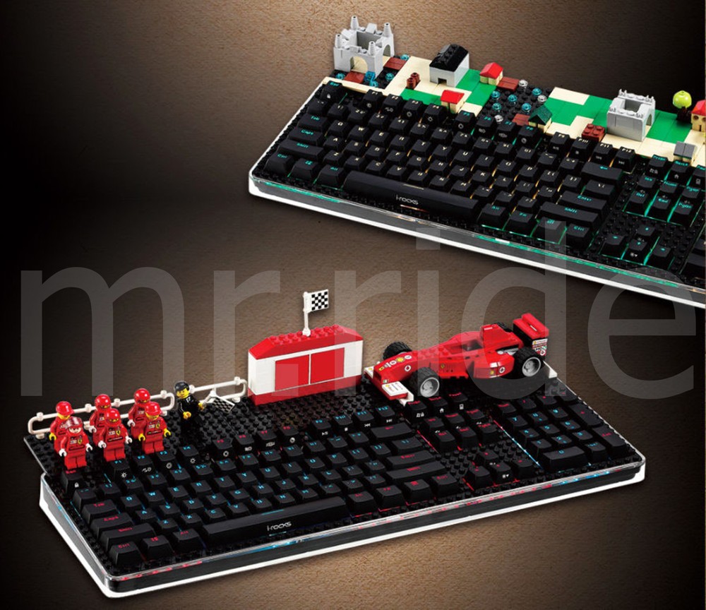 I-ROCKS Illuminated Mechanical Game Brick Keyboard Led Embedded Black