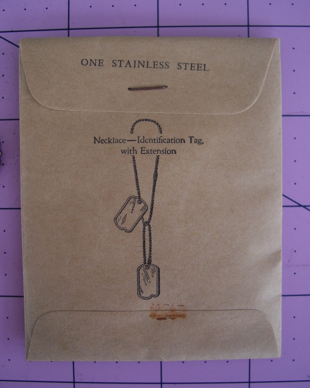 World War II (2) Dog Tag Chains 1945 Sealed Envelope NOS Free Shipping in USA