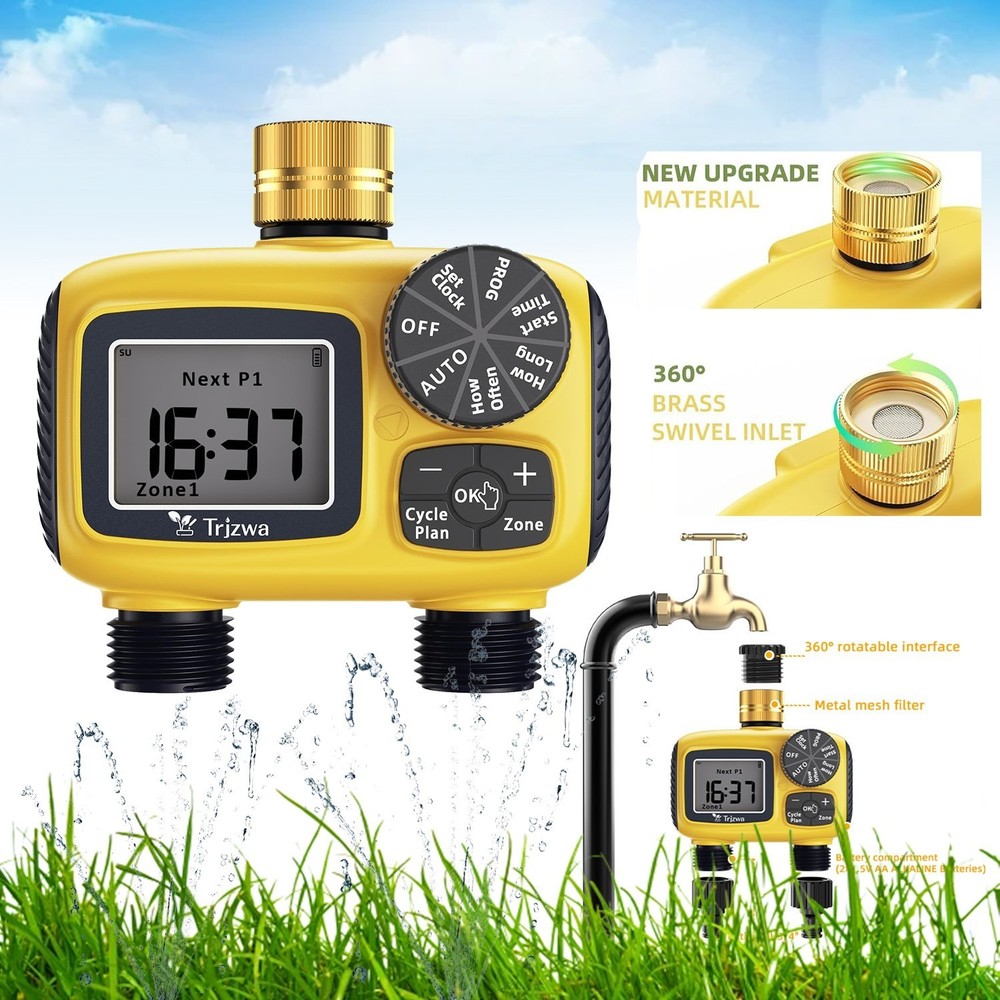 Programmable Water Hose Sprinkler Timer 2 Zone Garden Drip Irrigation Timer US