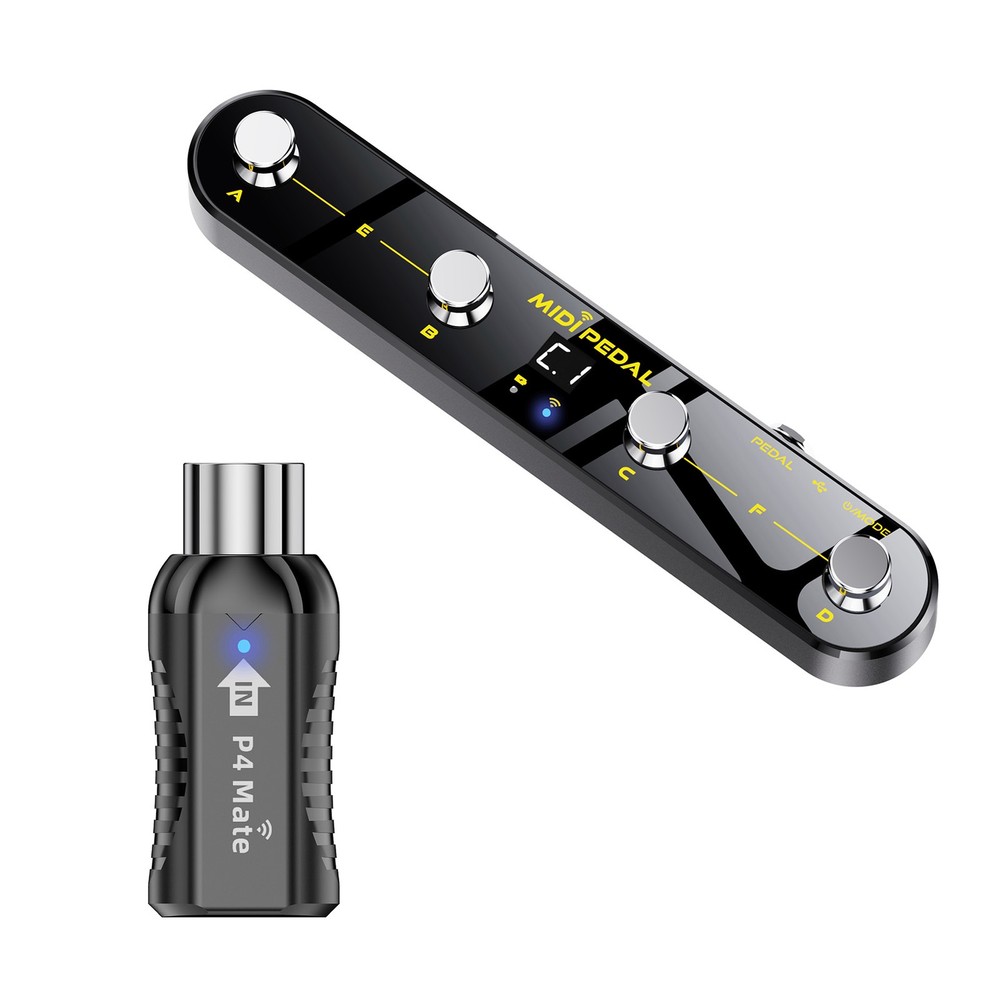 Wireless MIDI Controller Pedal 5 Modes Digital Display For Musicians VTOS