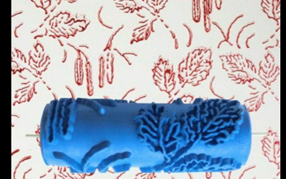 5inch Embossed Paint Roller Wall Texture Stencil Brush Floral Pattern Decoration