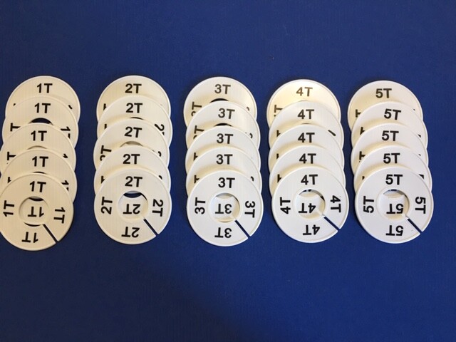 CLOTHING SIZE DIVIDERS 1T THRU 5T "5 each"