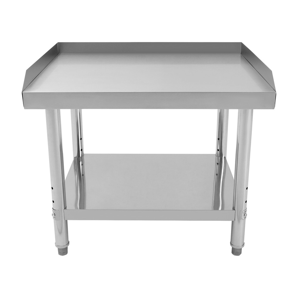 Adjustable Stainless Steel Work Table with Double-Tier Design for Versatile Use