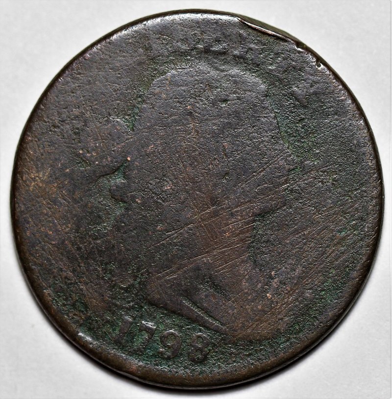 1798 Draped Bust Large Cent - Scratches - US 1c Copper Coin