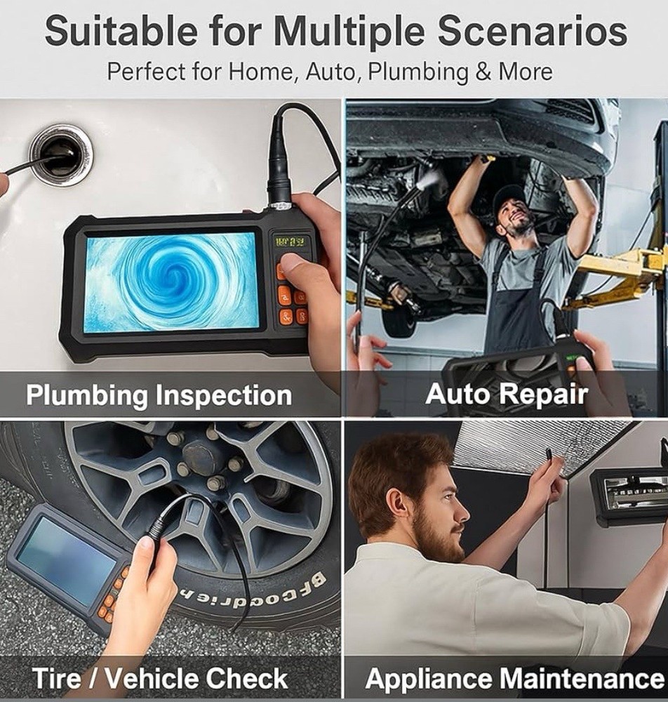 49 Ft Endoscope Camera with Light, 1080P HD Borescope Camera with Light