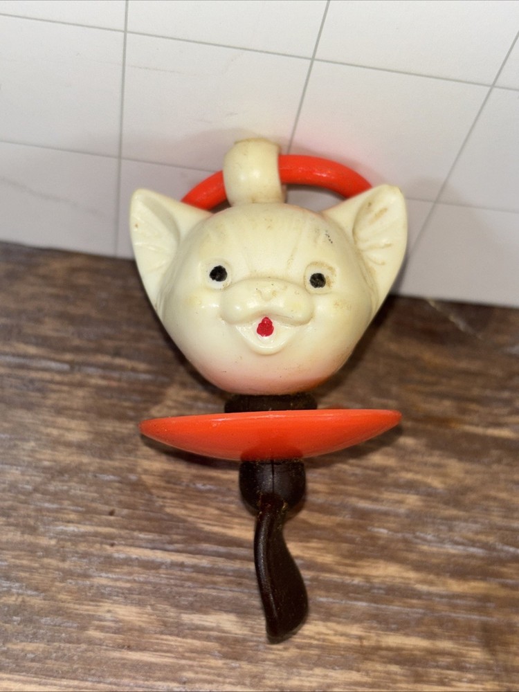 vintage white cat blow mold pacifier