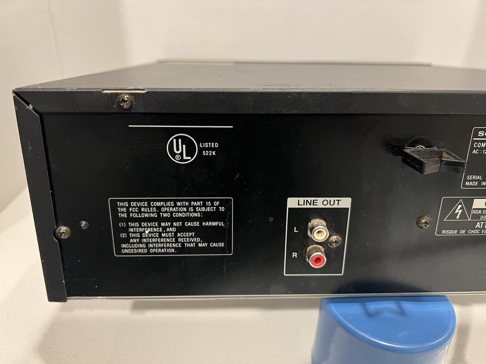 SONY CDP-C322M 5 Disc Carousel CD Player Deck High Density Linear NoRemote WORKS