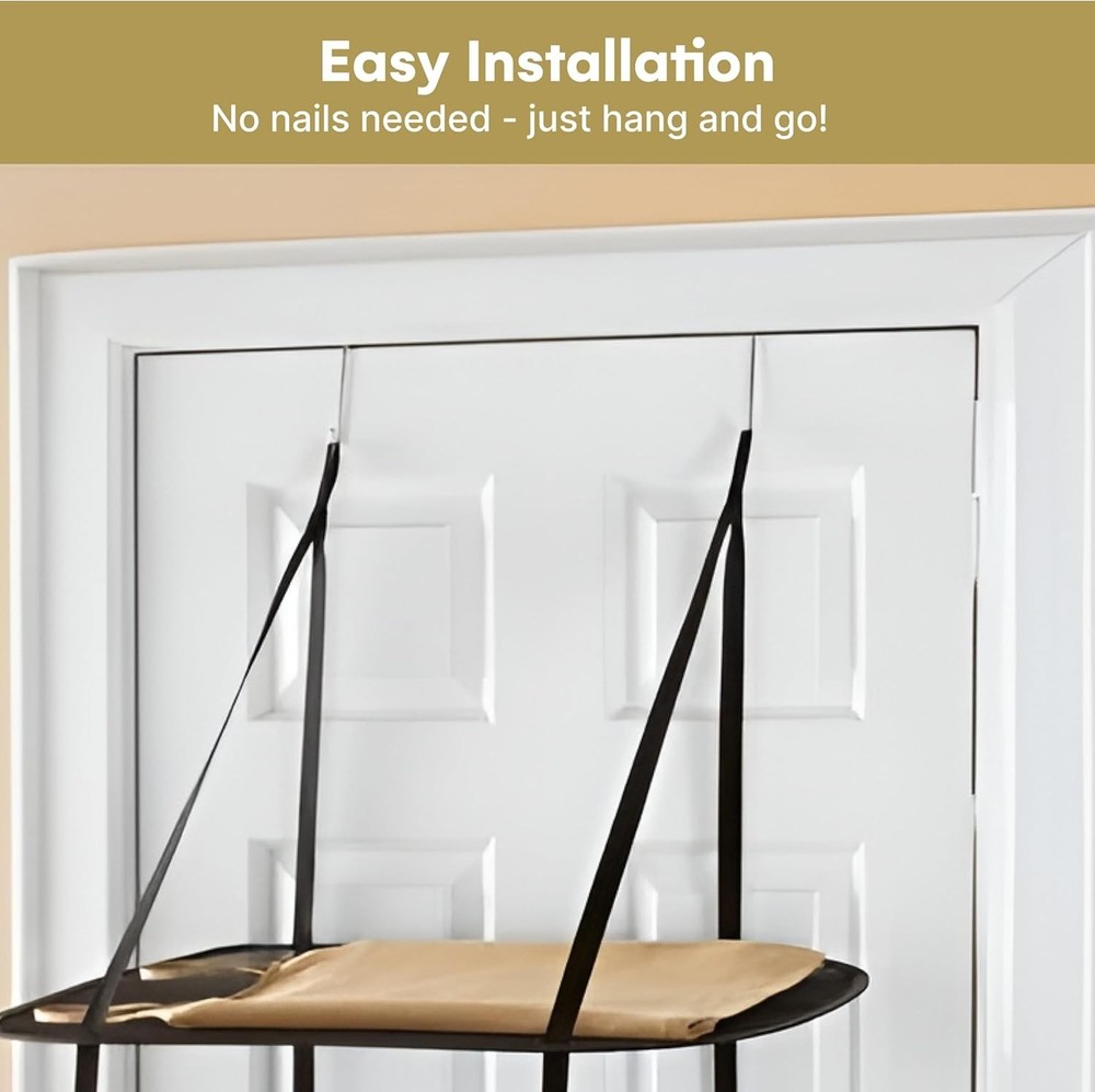 3 Tier Over Door Drying Rack Polyester Breathable Mesh Small Spaces