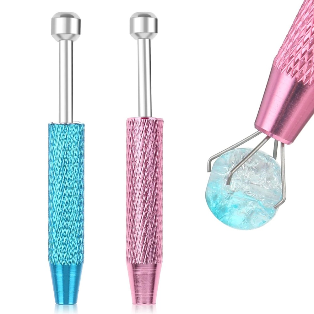 cobee 2 Pcs Piercing Ball Grabber Tool, Changing Tools Blue+Pink