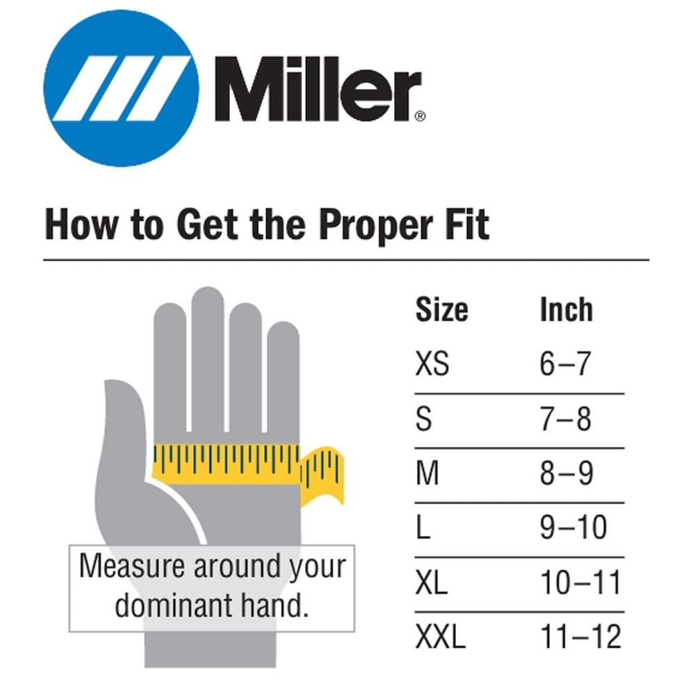 Miller Classic TIG Gloves 6" Cuff Medium, Black