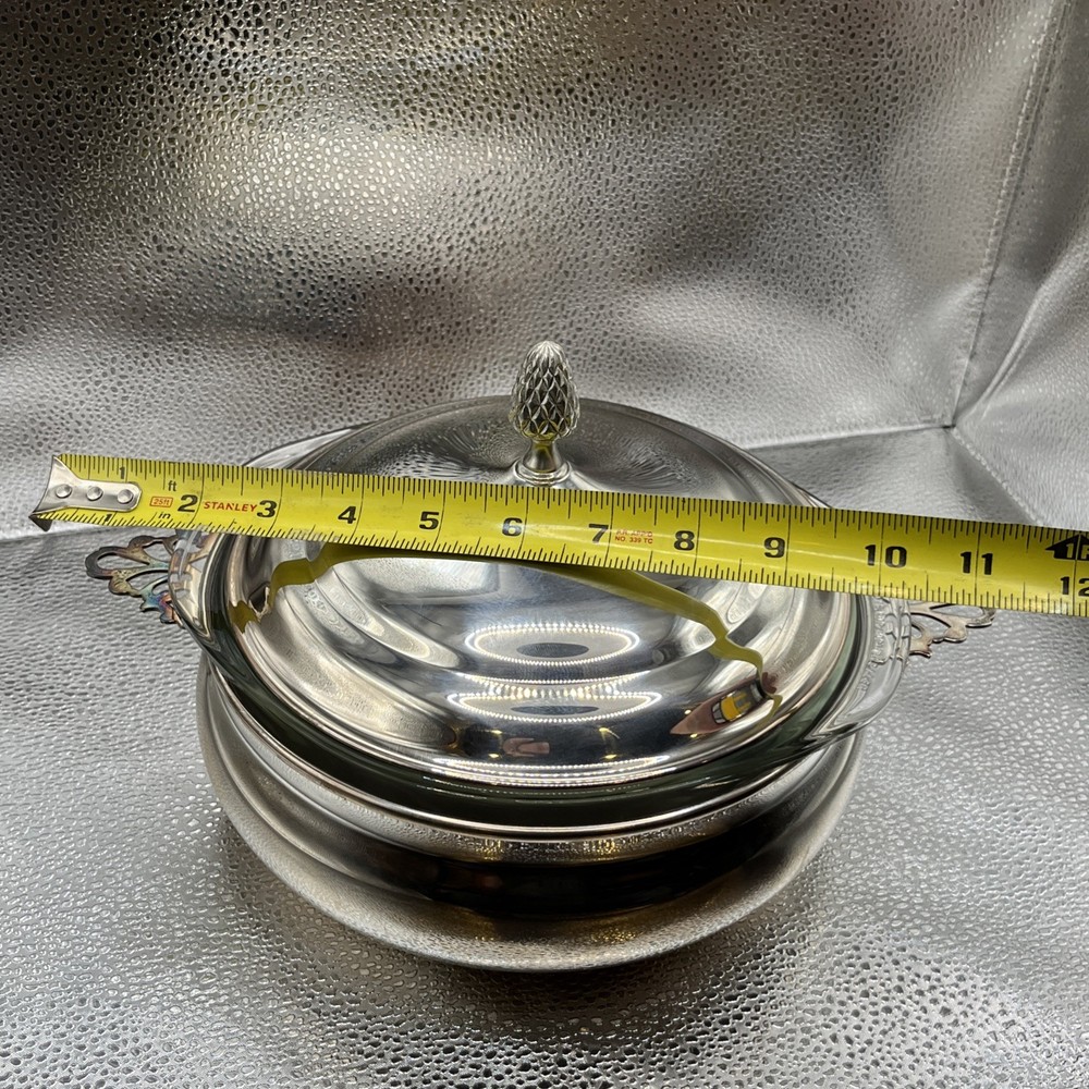 Vintage Reed & Barton Silver-Plated Covered Casserole with Pyrex Insert