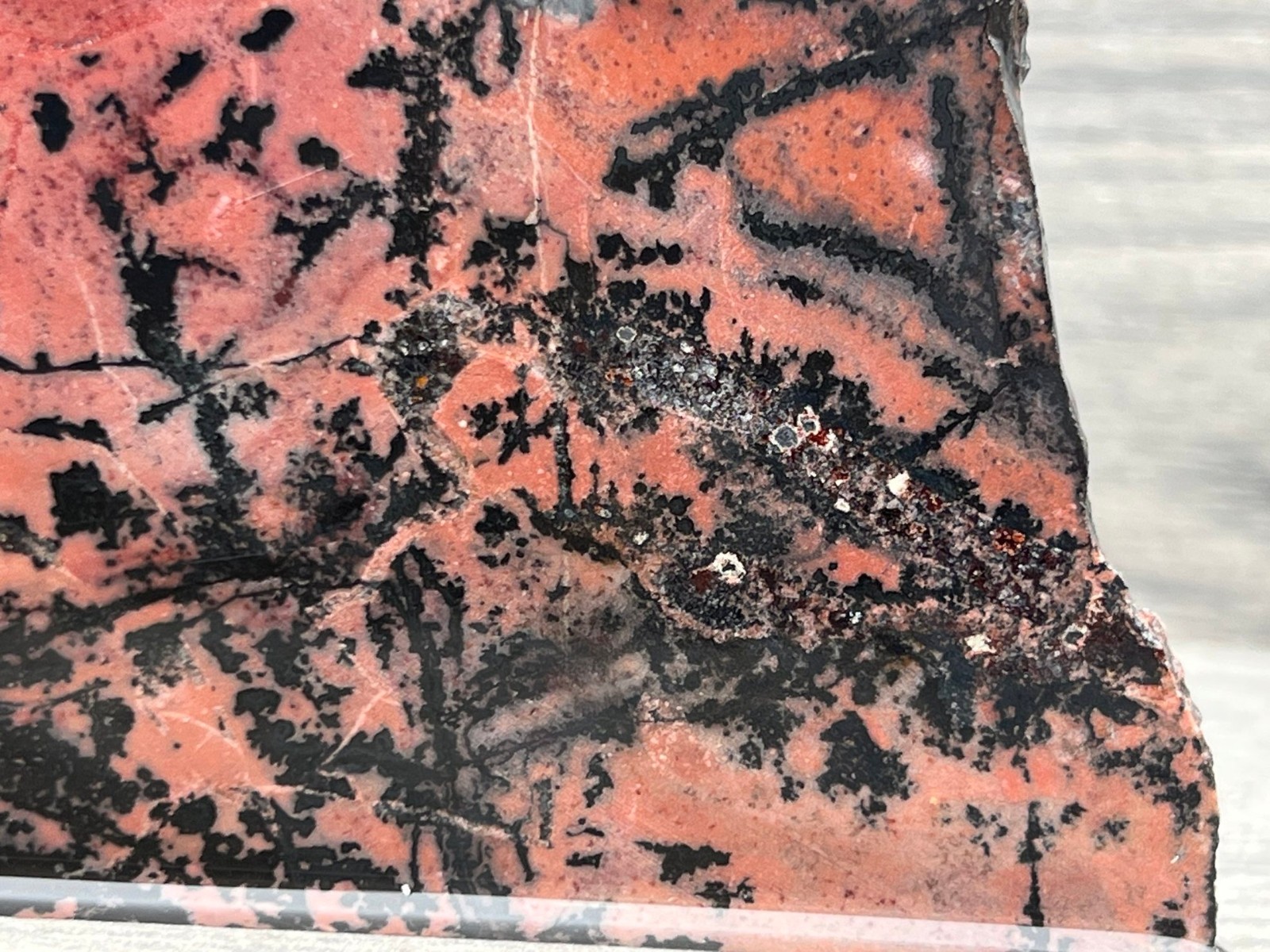 Old Stock - Dendritic Rhodonite - Mexico 4.5"x3.5" Lapidary Rough Slab Cabbing