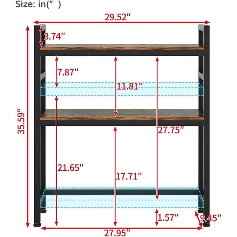 2-Tier Desk Shelf Wood Brown