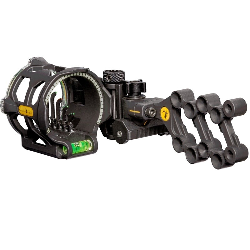 Peak Sight Vertical Inline Pin Technology Multi-Pin Bow Sight 5 Fiber Optic Pins