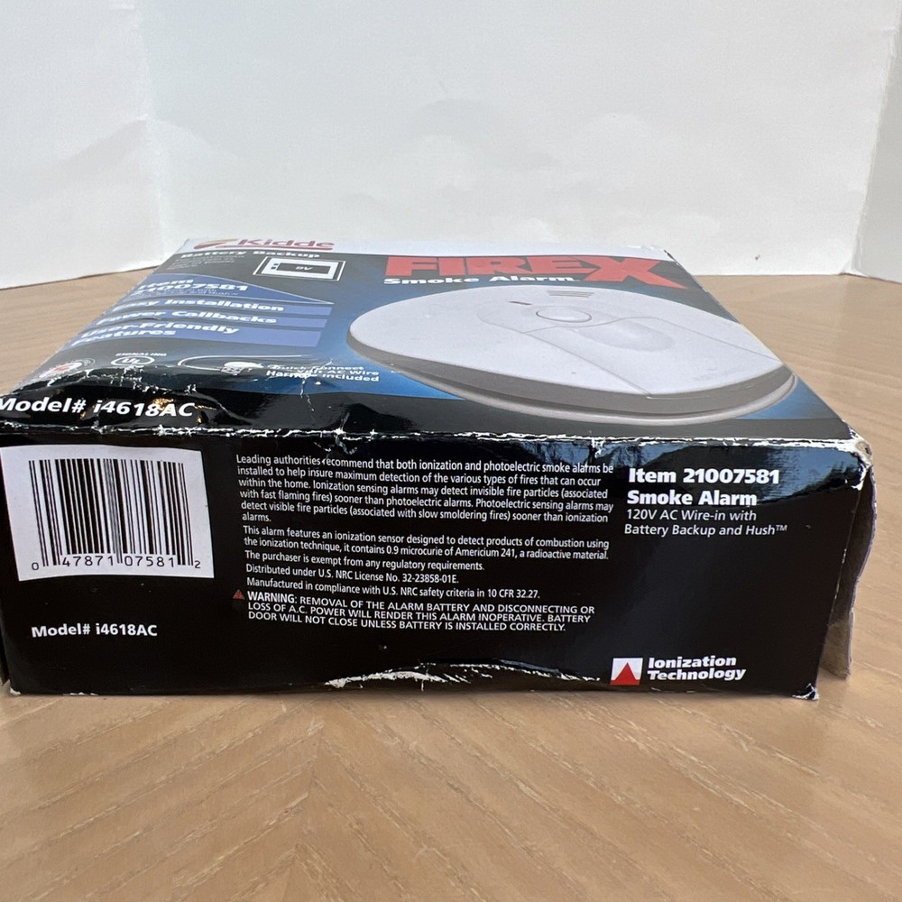 Kidde FireX i4618 - Hardwired Smoke Alarm New