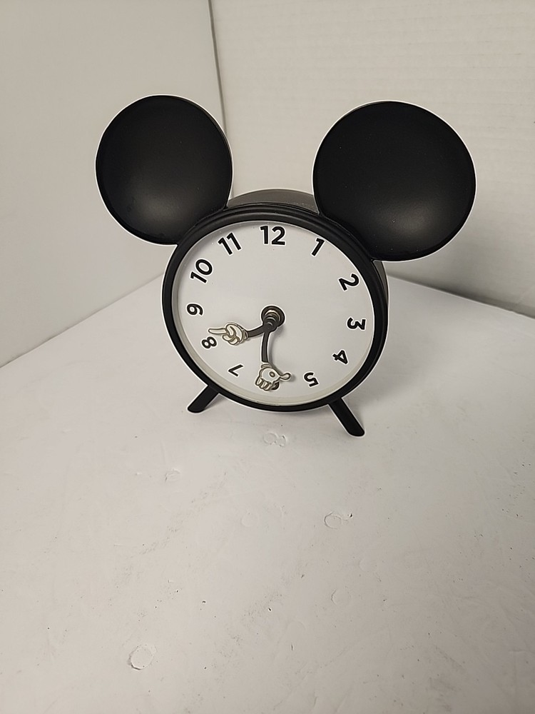 Pottery Barn Disney Mickey Mouse Clock Matte Black Iron Analog
