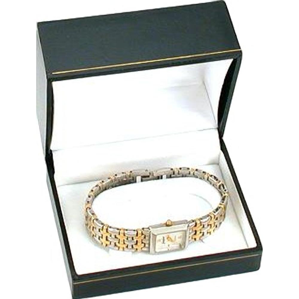 6 Black Leatherette Watch Bracelet Boxes Jewelry Gift