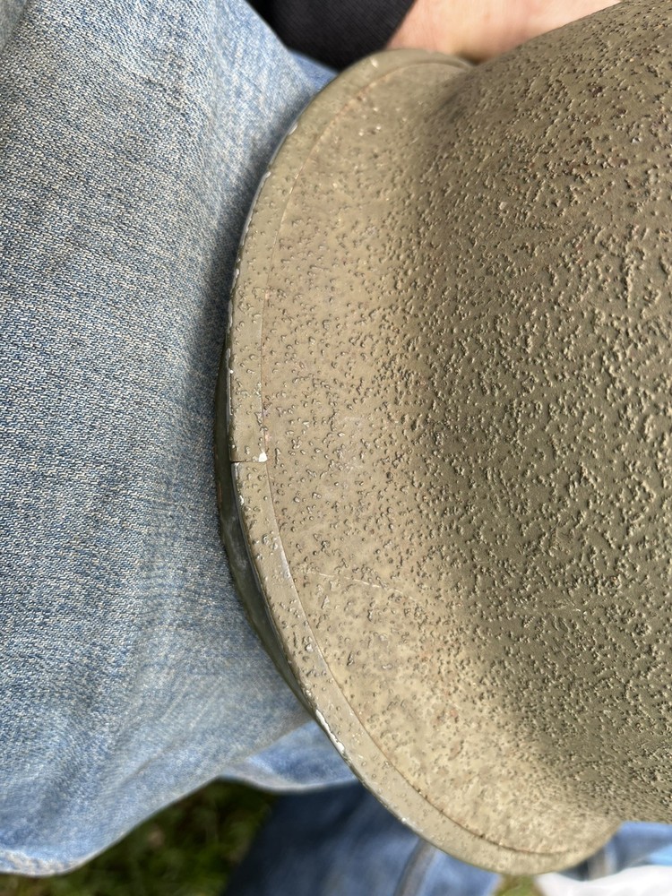WW2 M1 Helmet Front Seam