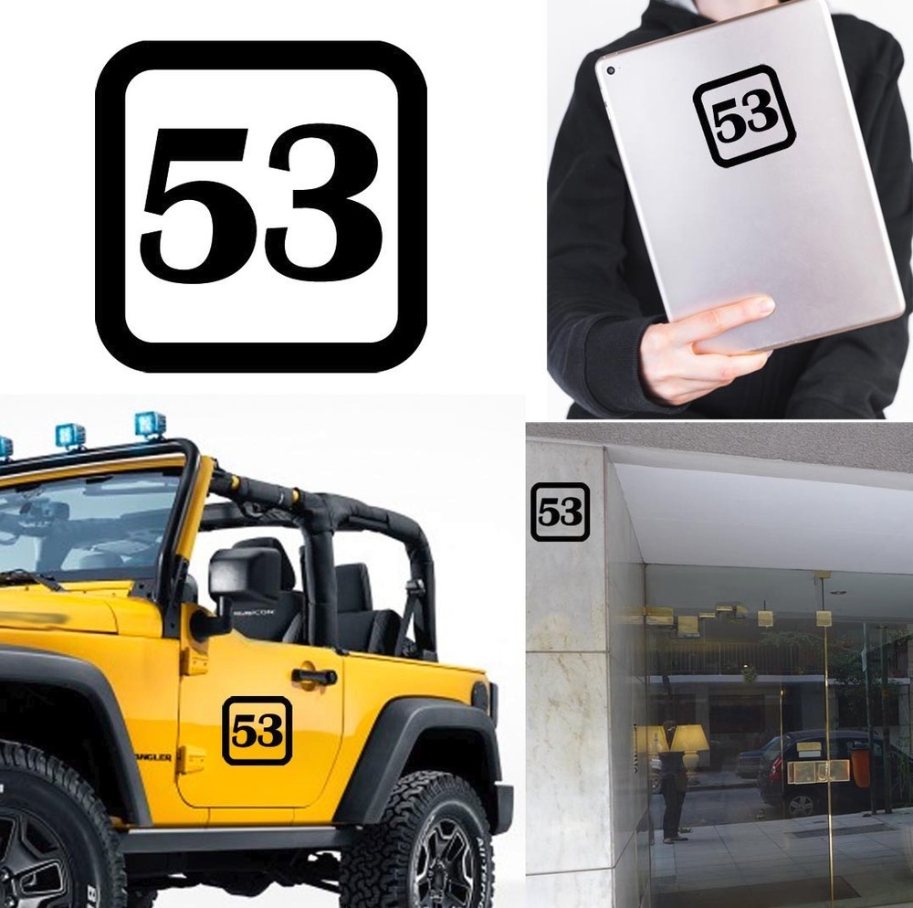 Sticker Vinyl Number 53 Version v1sq