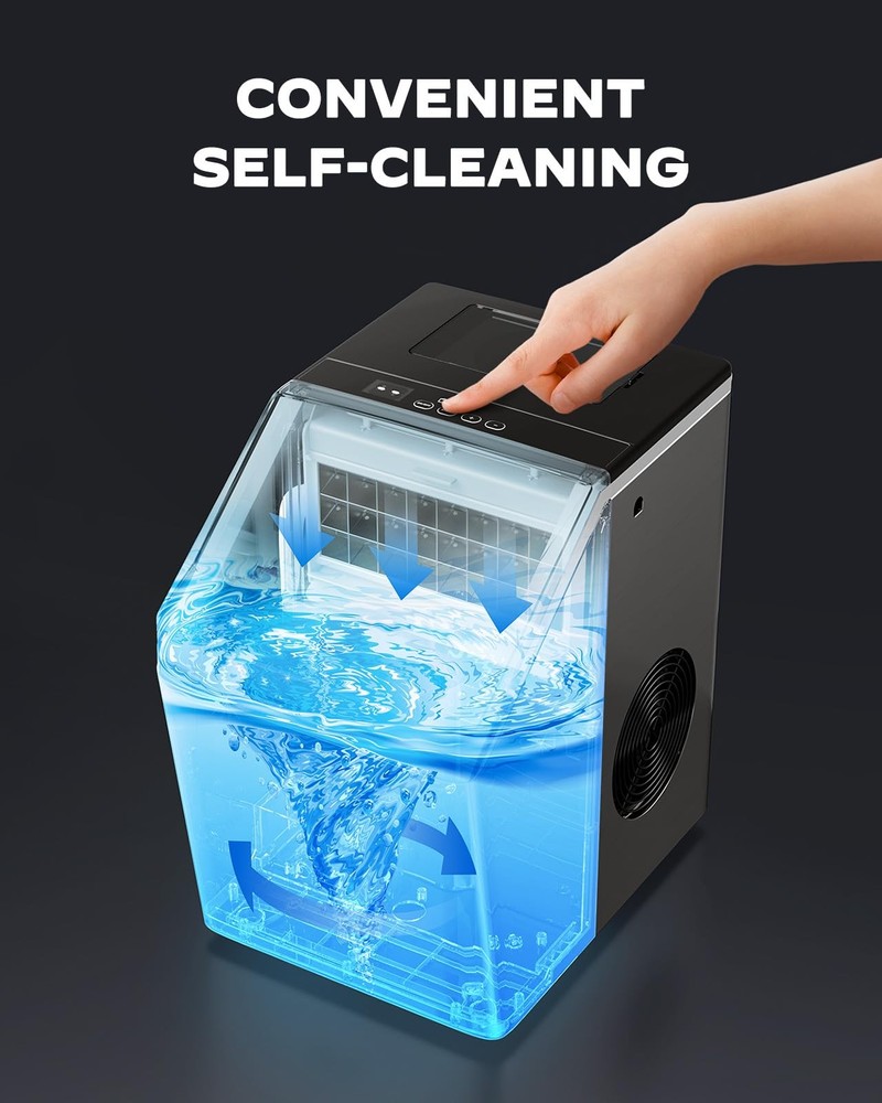 Silonn Ice Maker Countertop 44lbs/Day, Ice Cube Maker with Self-Cleaning