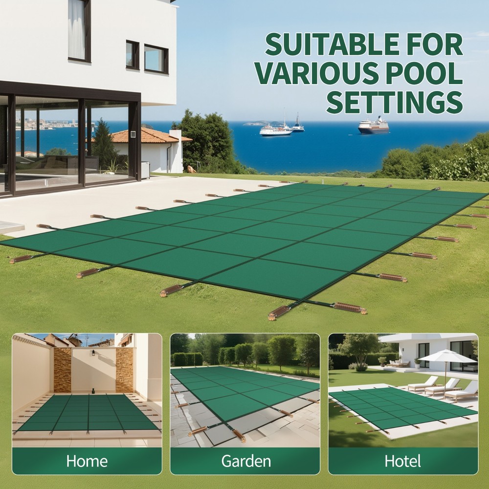 18x36ft Rectangular Pool Safety Cover, Inground/Underground, Hardware Included.