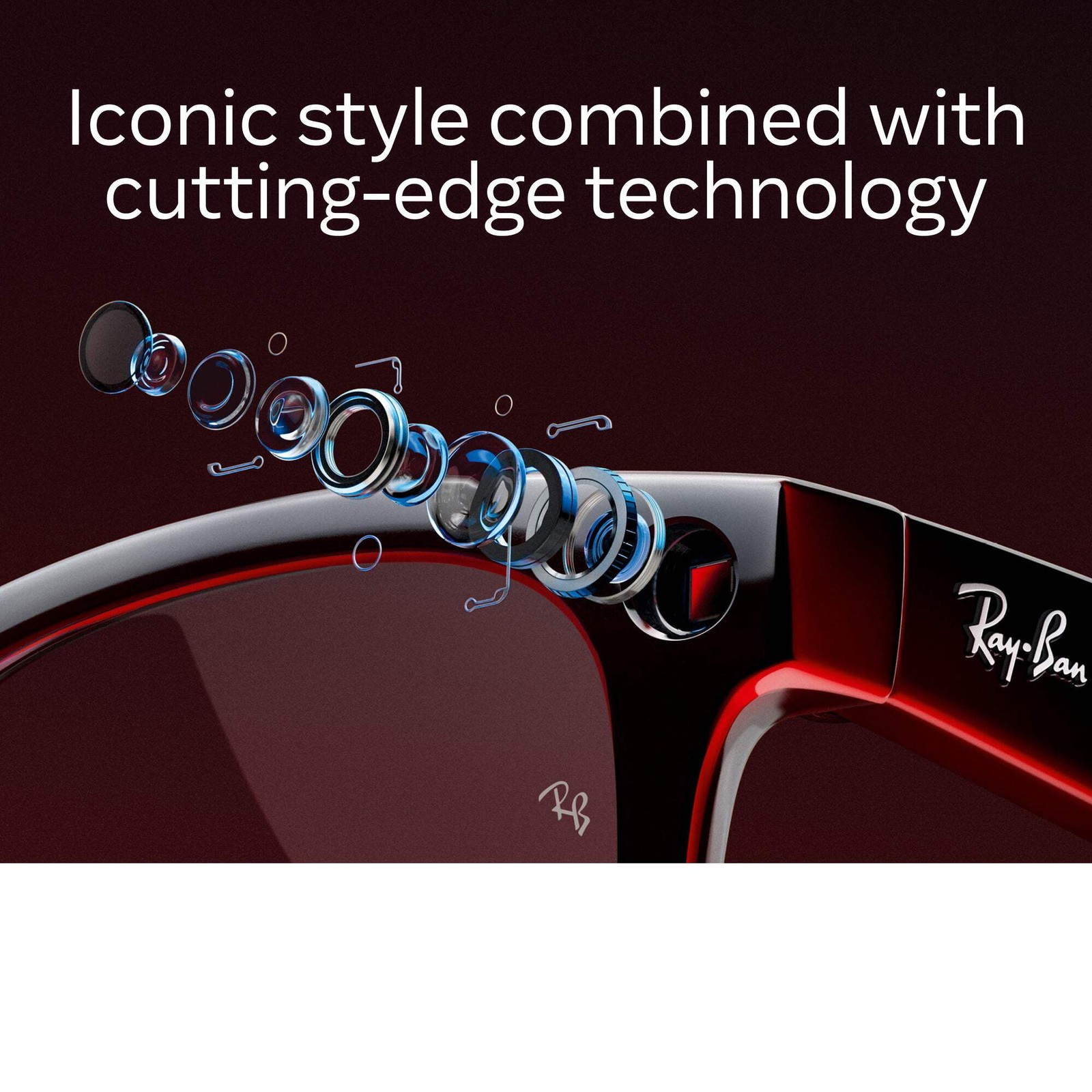 Refurbished Ray-Ban Meta Wayfarer (Gen 1), Shiny Black / G15 Green, Large, High