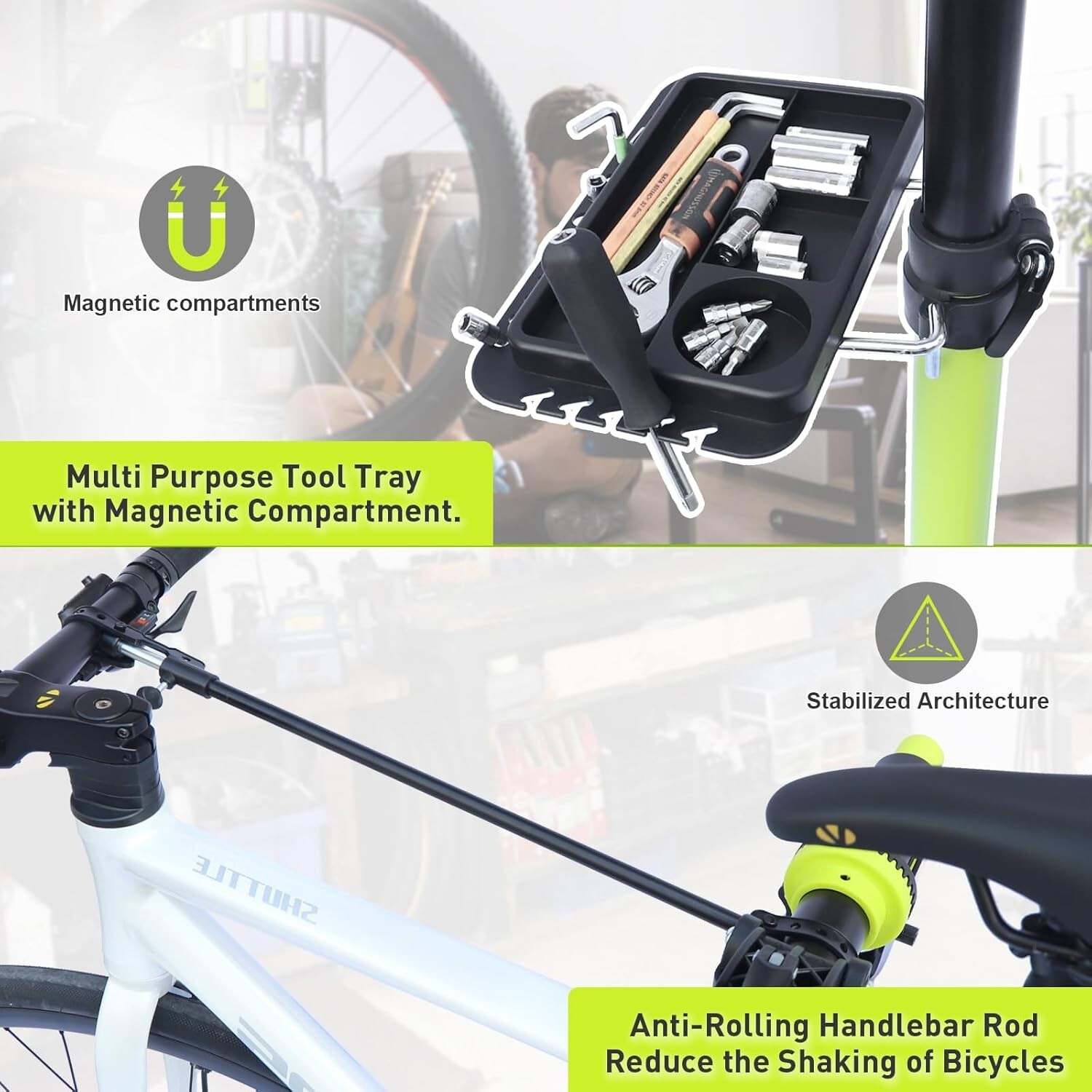 E Bike Stand Repair (Max 132 lbs) - Foldable Bicycle Repair Stand for E-bikes