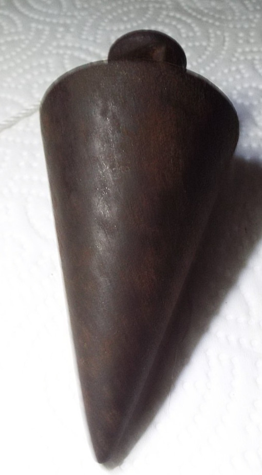 UNMARKED ANTIQUE PLUMB BOB WITH NEW LINE READ!!!