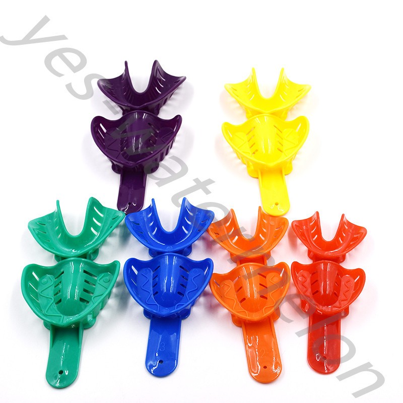 1 Set Dental 6 Different Sizes Impression Plastic Assorted Kit Upper/Lower Trays