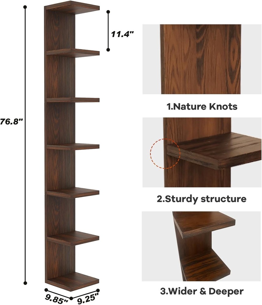 Lack Wall Shelf Display Floating Shelf Solid Wood 7Tier Dressing Room Wall Mount