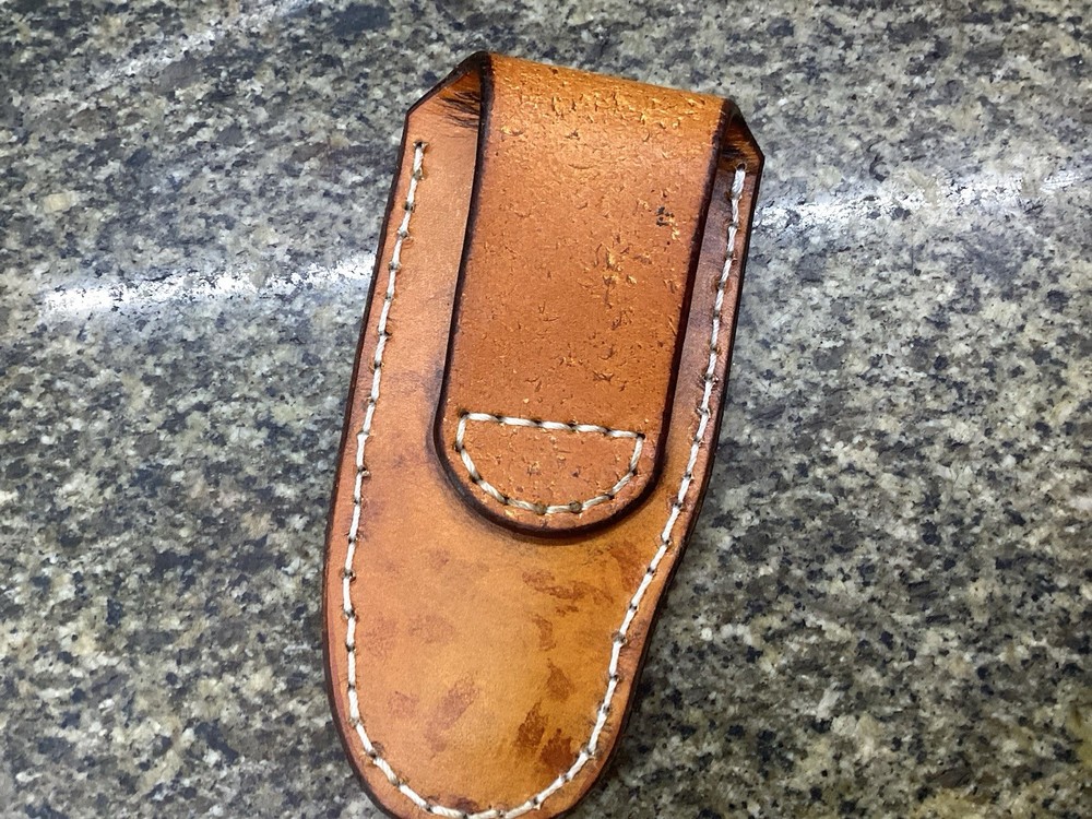 Leather Folding Knife Belt Loop Sheath Folding Hunter 5 1/4" (Sheath Only)