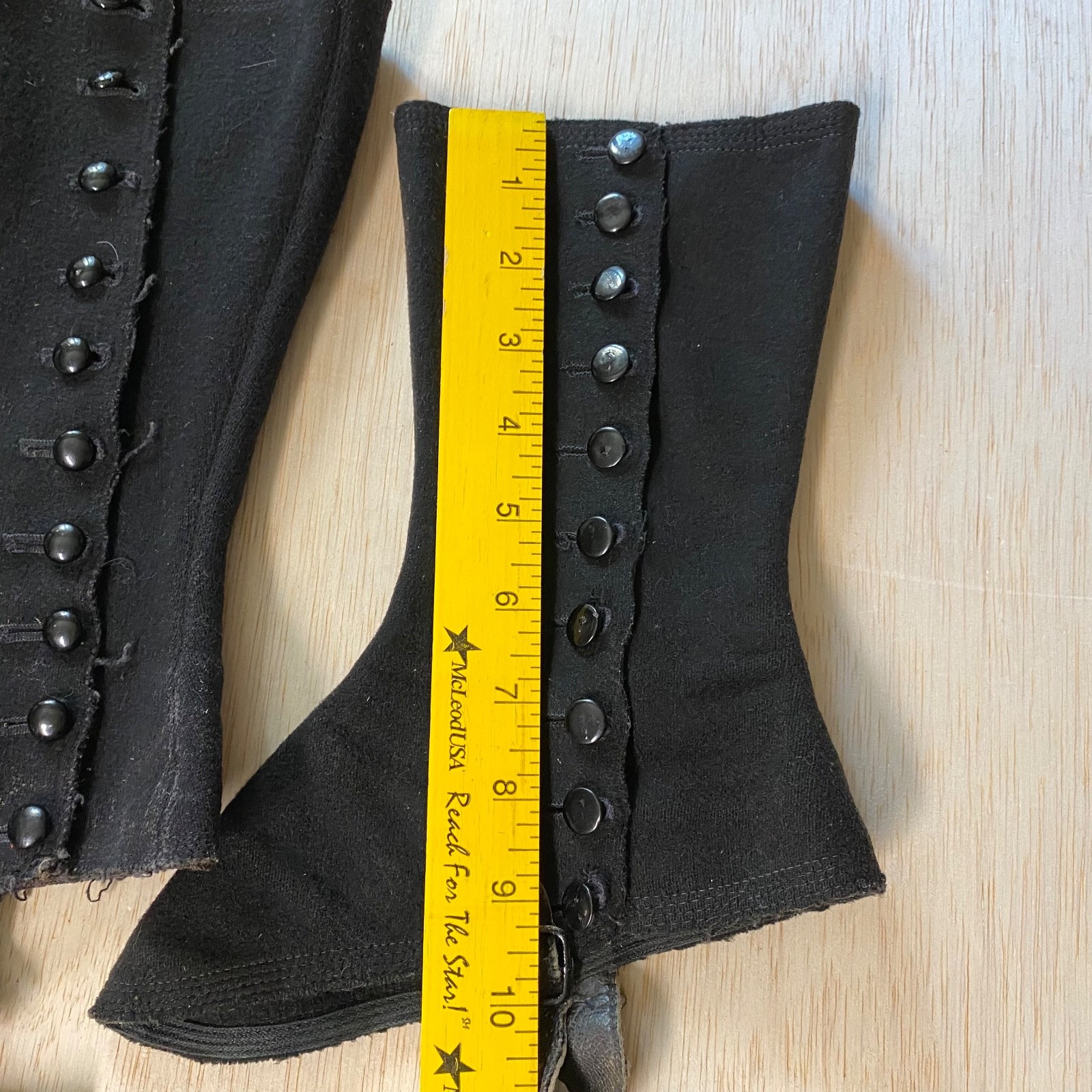 3 Sets Of Vintage Antique Boot Spats • Victorian Style • Wool • Leather • Gaiter