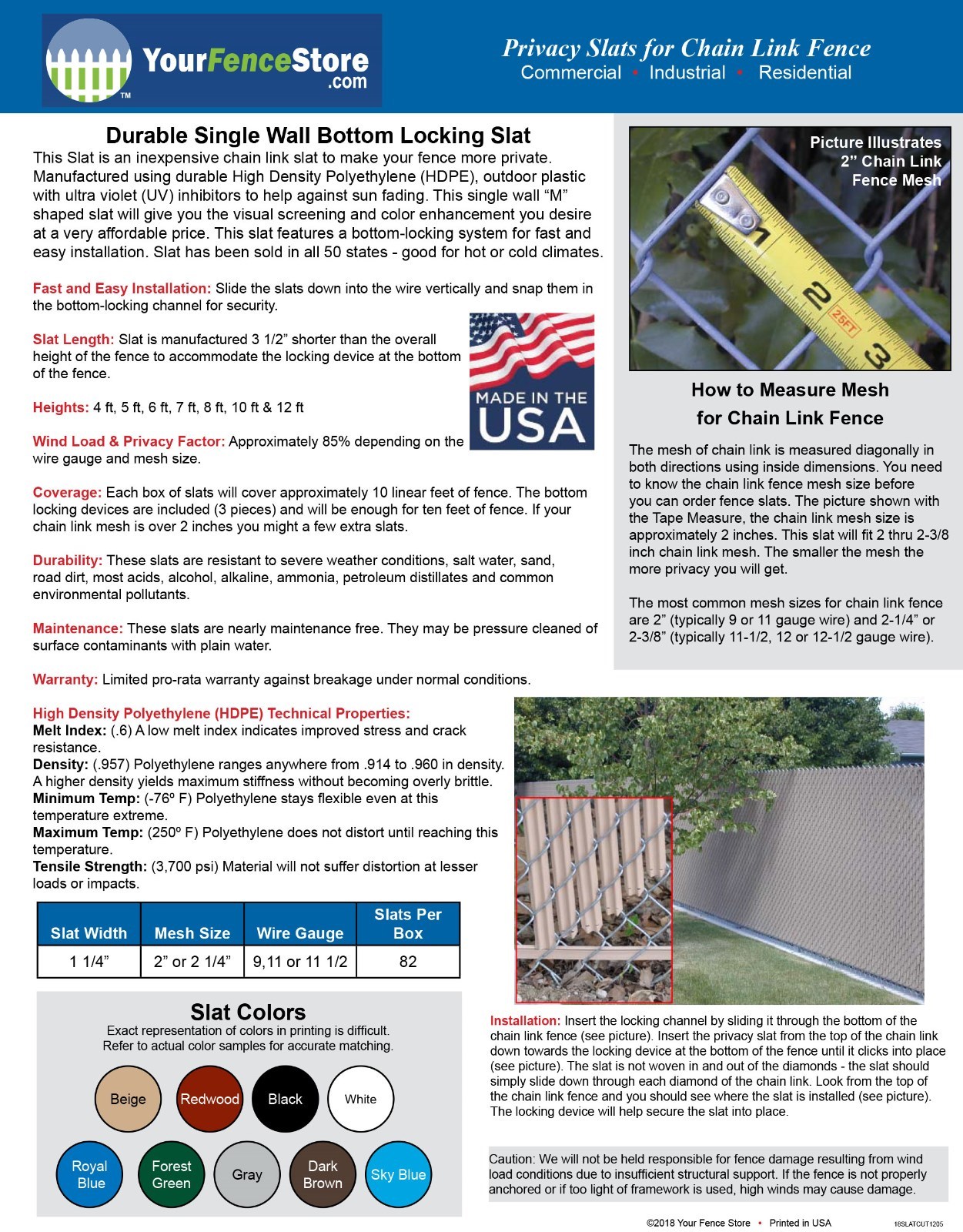 4 ft High Black Wave Slat™ Single Wall Privacy Chain Link Fence Slats