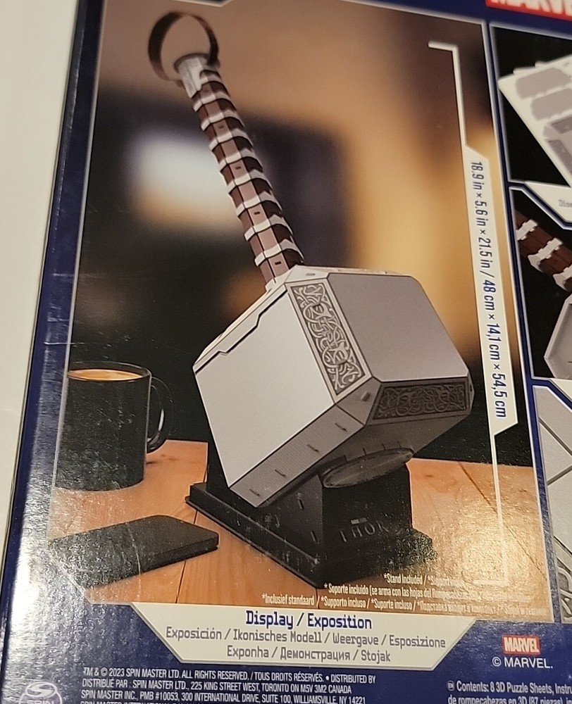 Marvel: 4D Build Thor Mjolnir Hammer 3D Puzzle Spin Master