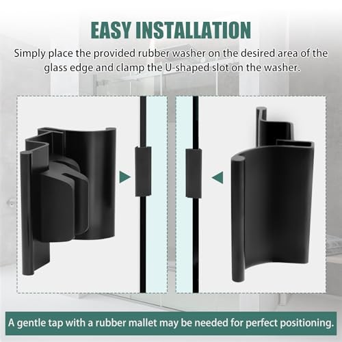 RV Shower Door Handle Assembly with Set Screw - Black