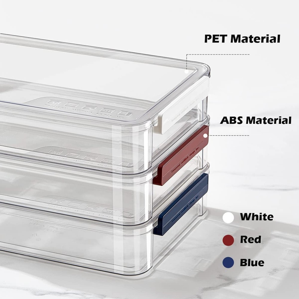 2 Pack Document Storage Clear Plastic Boxes with Lids Stackable Bins Paper
