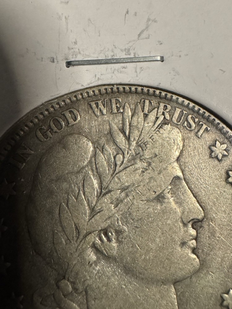 1905 S BARBER SILVER HALF DOLLAR VF