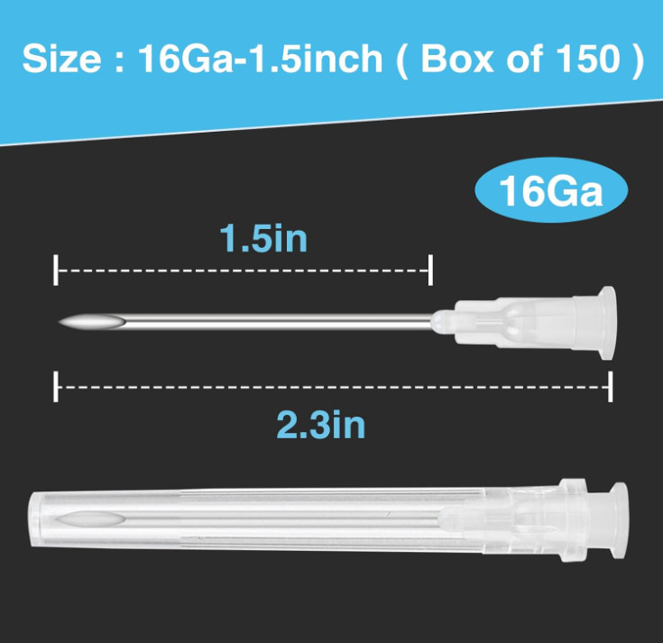 16 18 21 22 23 25 27 29 30 Gauge Inch Needle Luer Lock Separate package 150 Pcs,