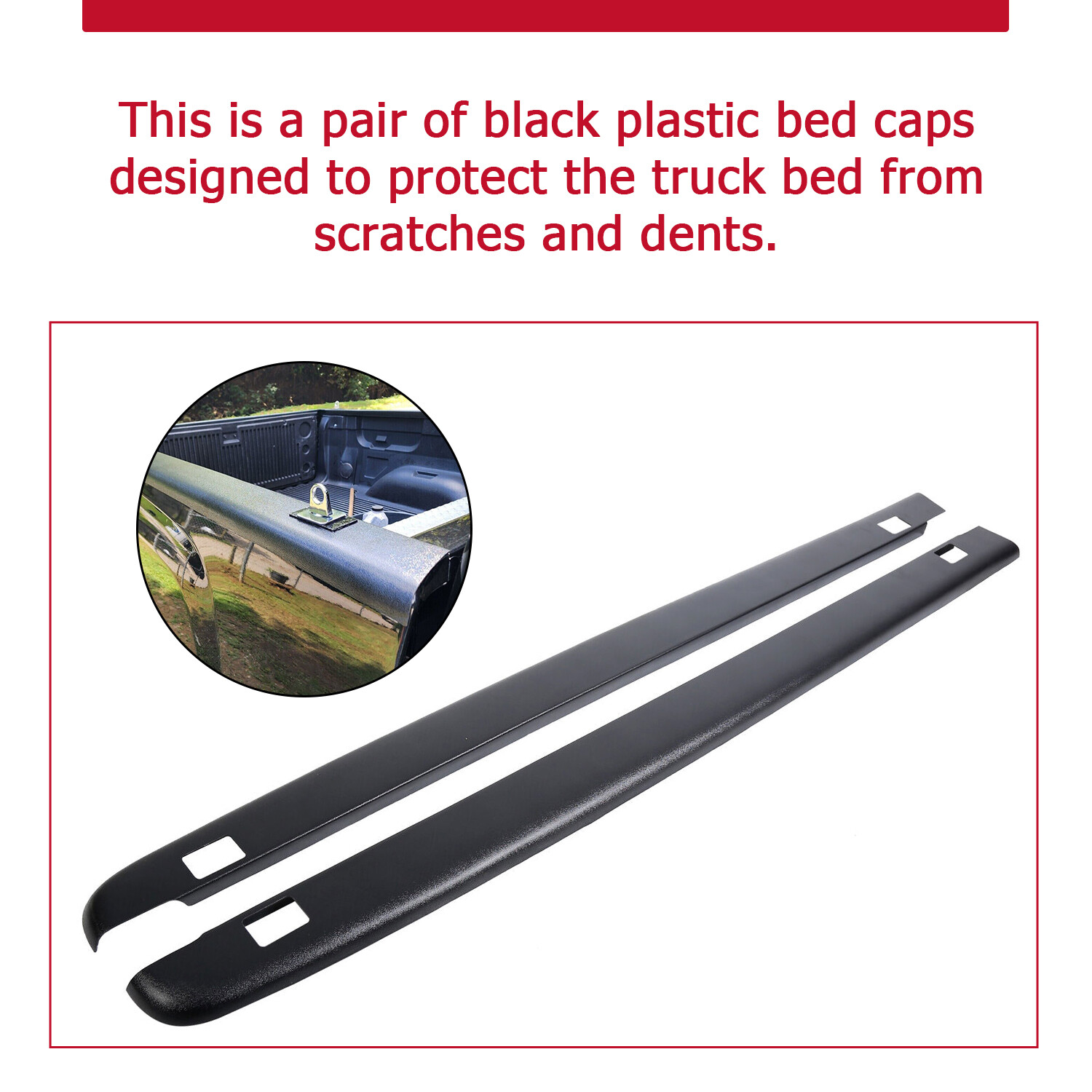 Bed Rail Caps w/Holes Side Cover for Silverado 1500/2500/3500 07-13 14 6.5ft Bed