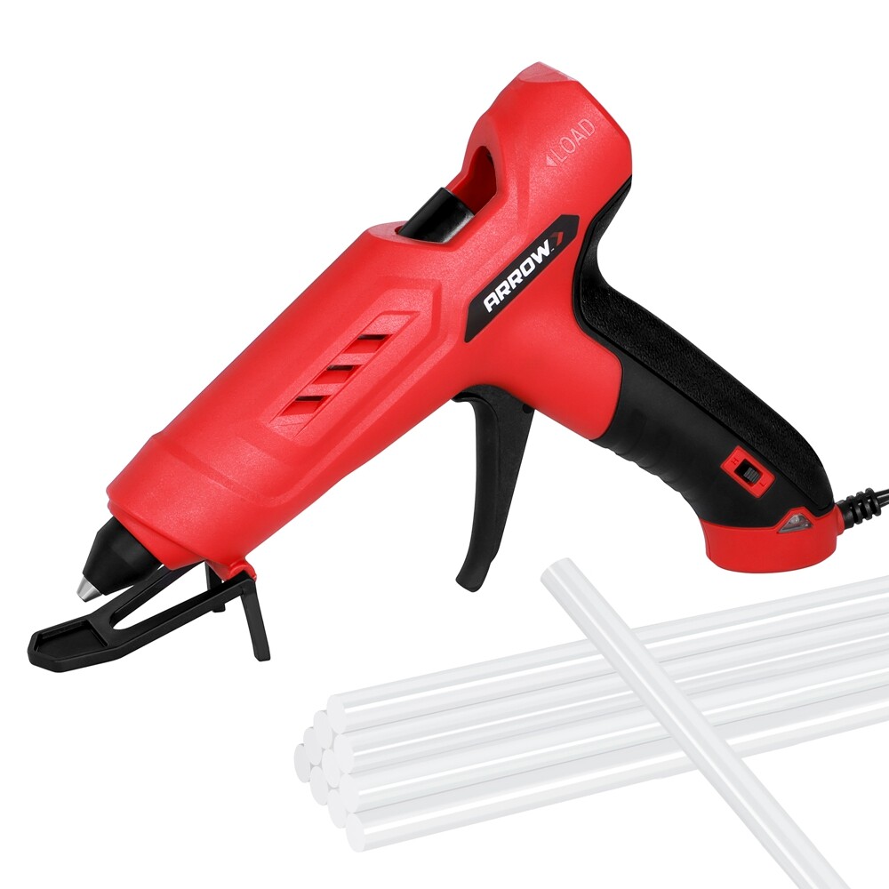 Arrow Full Size Dual Temp Glue Gun Kit with 12 Sticks Heavy Duty Fast Heating