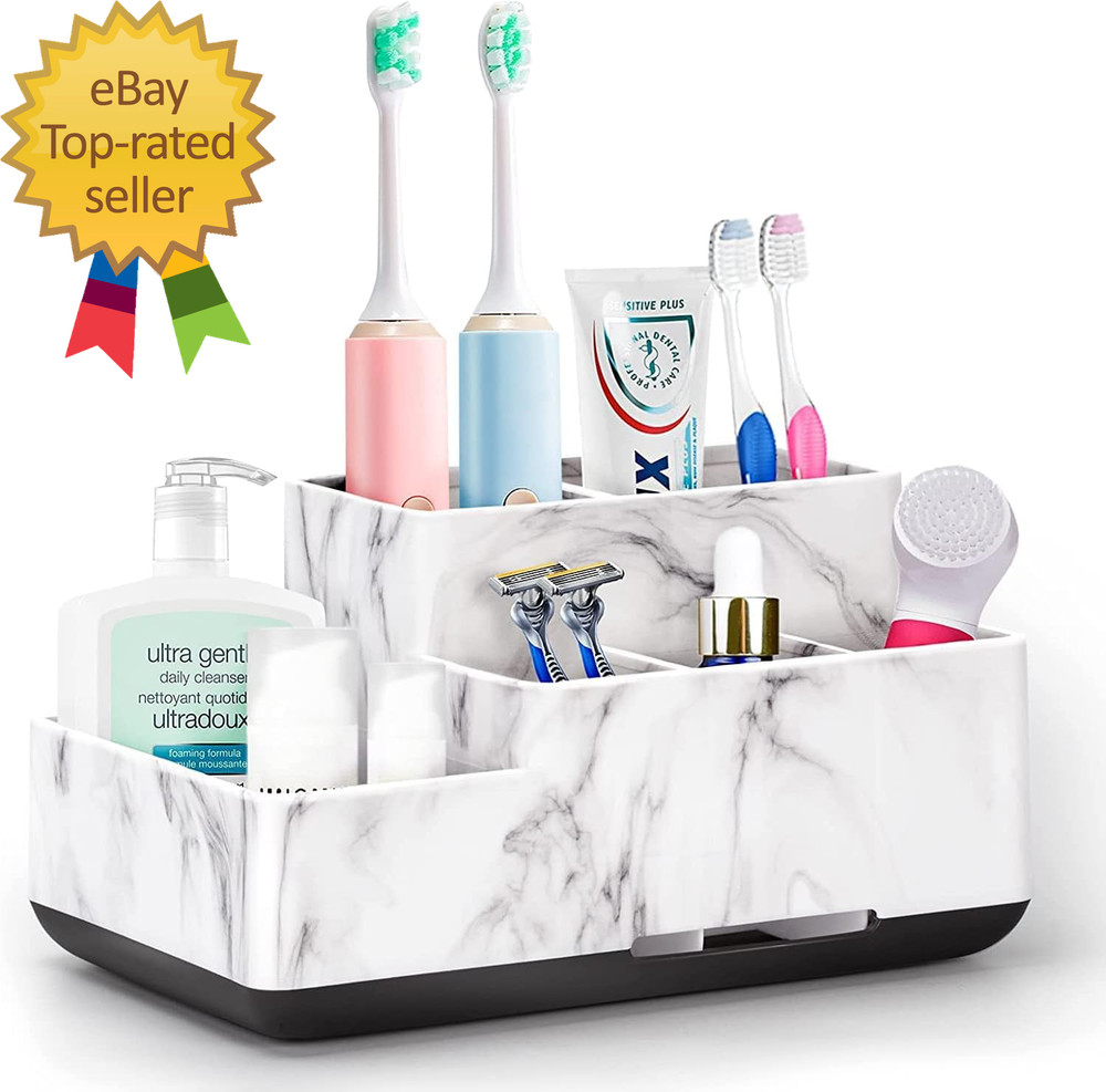 Detachable Toothbrush and Toothpaste Holder for Bathroom Countertop