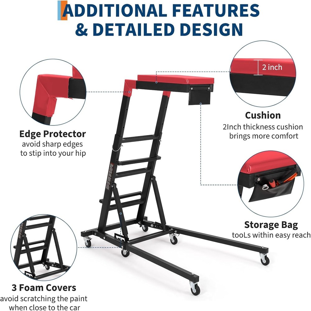 Adjustable Automotive TopsideCreeper 400LBS Adjustable 48 to 68" Engine Creeper